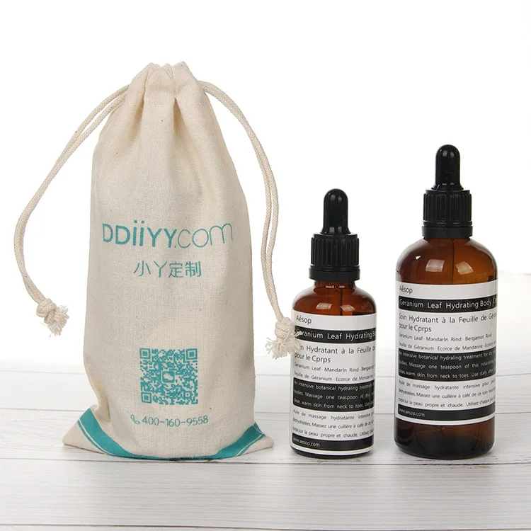 
White Linen Cotton Gift Bags Packing Jewelry Drawstring Pouch Cotton Organic Cotton Muslin Fabric Drawstring Bags 