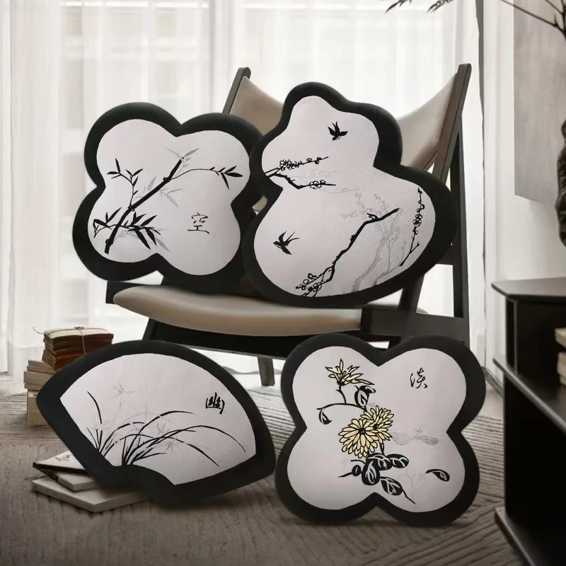 Chinese Culture Creativity Cartoon Toys Plum Blossom Orchid Bamboo Chrysanthemum Plush Sofa Pillow Cushion for Living Room Party