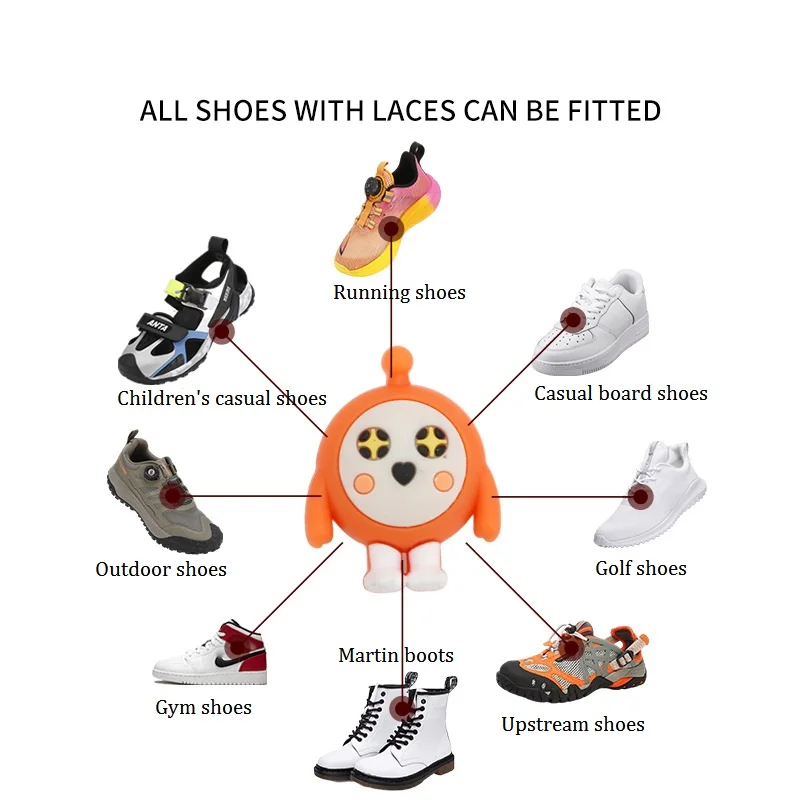 Cartoon Resin buckle laces without ties automatic shoelaces buckles shoelaces rotated shoelace buckle