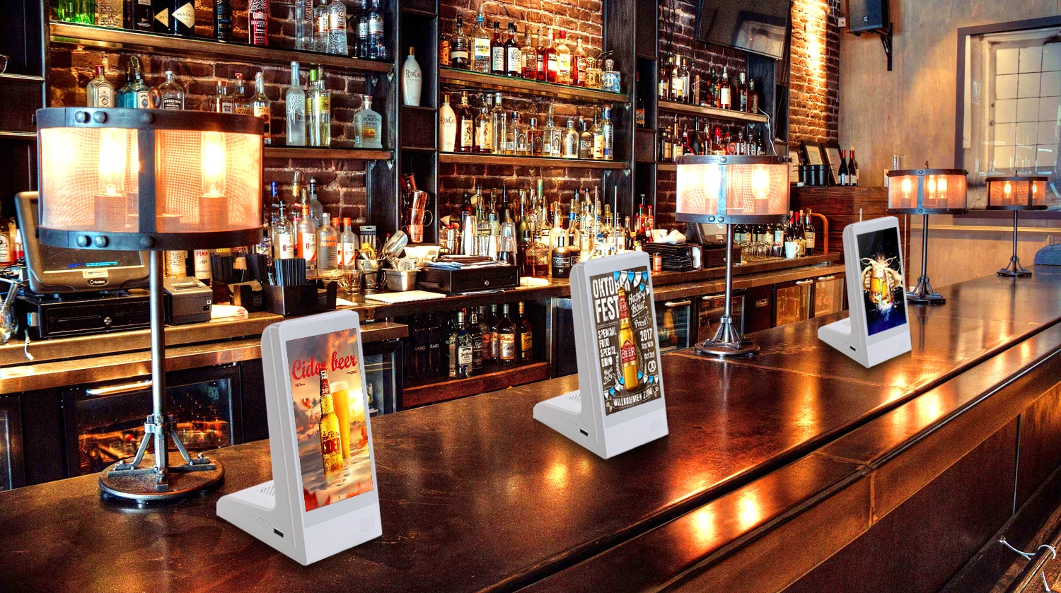 Table Top Selling Digital Android11 Order Call System Cafe Bar Power Bank Restaurant Menu Display table advertising player