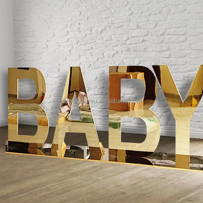 HONGSEN 2024 Hot selling golden metal letters large letters suitable for baptism party baby marquee letters 4 ft