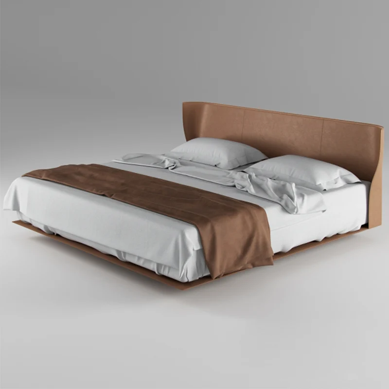 Nordic Minimalist Designer King Bed Luxury Fabric Modern Master Bedroom Furniture with Adjustable Feature Double Floor Bedroom
