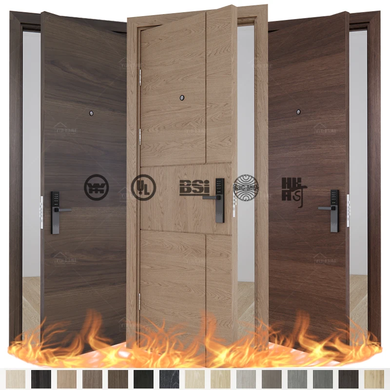 China top factory custom north american standard 20 45 60 minute apartment hotel doors wh/ul listed wooden fire rated door