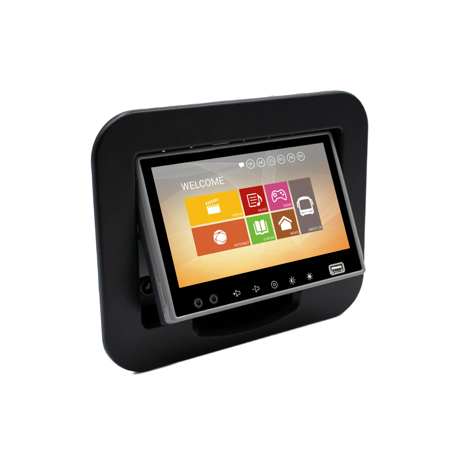 Customized 9 Inch android monitor for Bus VOD entertainment system  with wifi headrest LCD tft touch screen