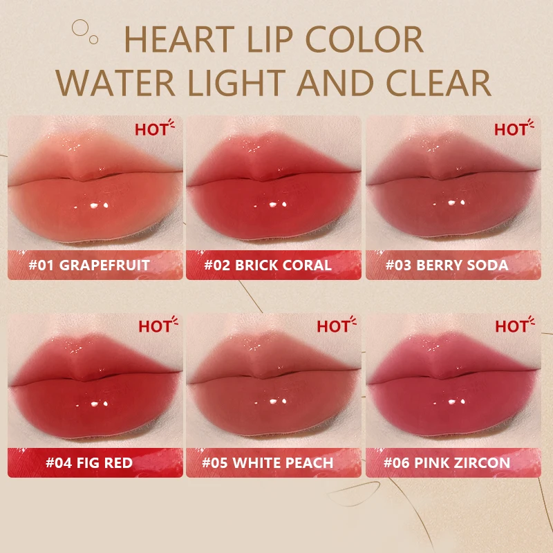Wholesale 6 Colors  Waterproof  non-fading non-stick Cup Lip glaze Shimmer Long-lasting Lip gloss Makeup