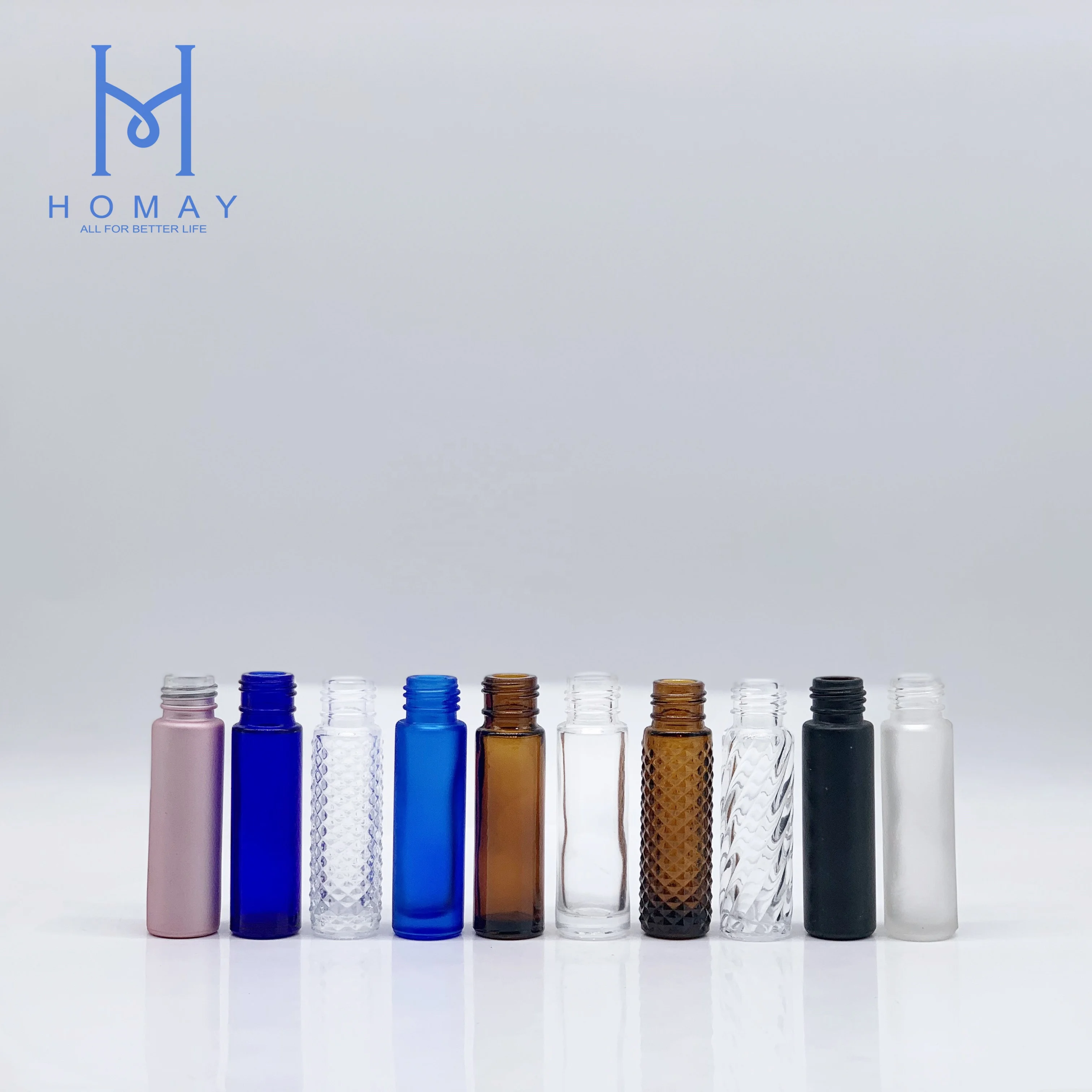HOMAY packaging best price custom 30ml 50ml roll on bottle essential oil glass roller bottle for personal care