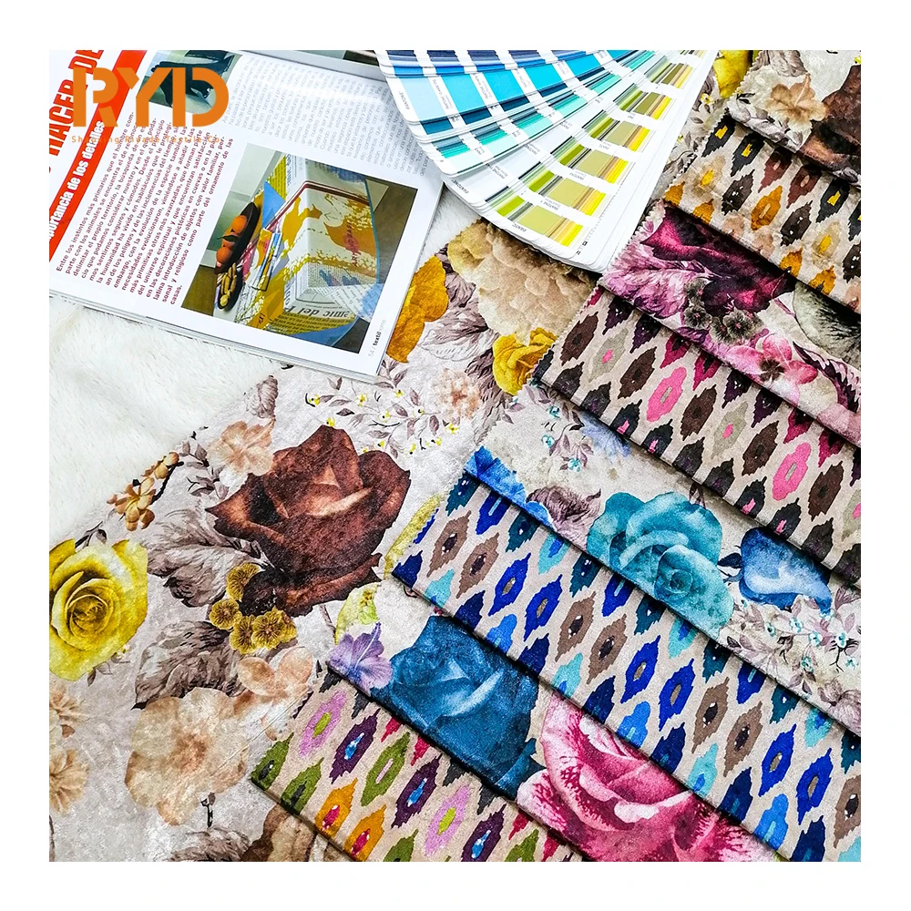 Holland Velvet Printing 100%Polyester Sofa Fabric 2022 Home textile