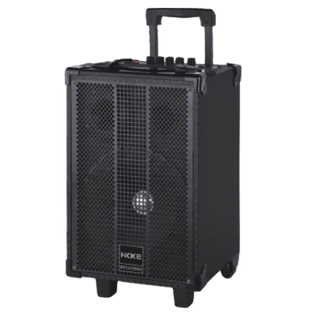 Large Stock Top Quality active speakers 15 inch professional with trolley fm   speaker with wireless microphone remote