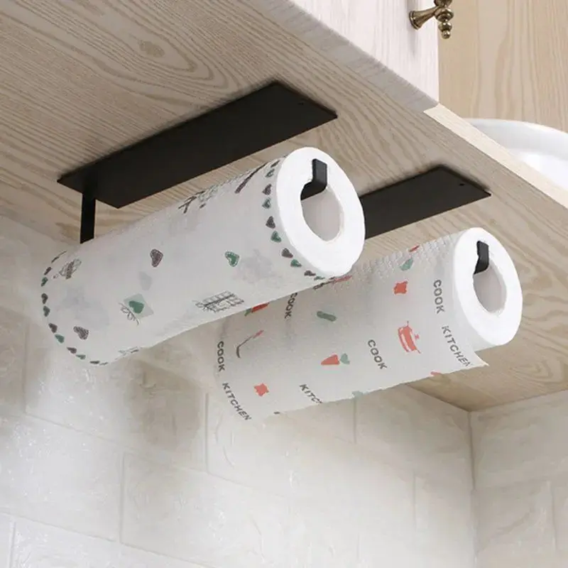 Образец клея в наличии нержавеющая сталь под шкаф бумажный держатель для полотенец настенное крепление для кухни