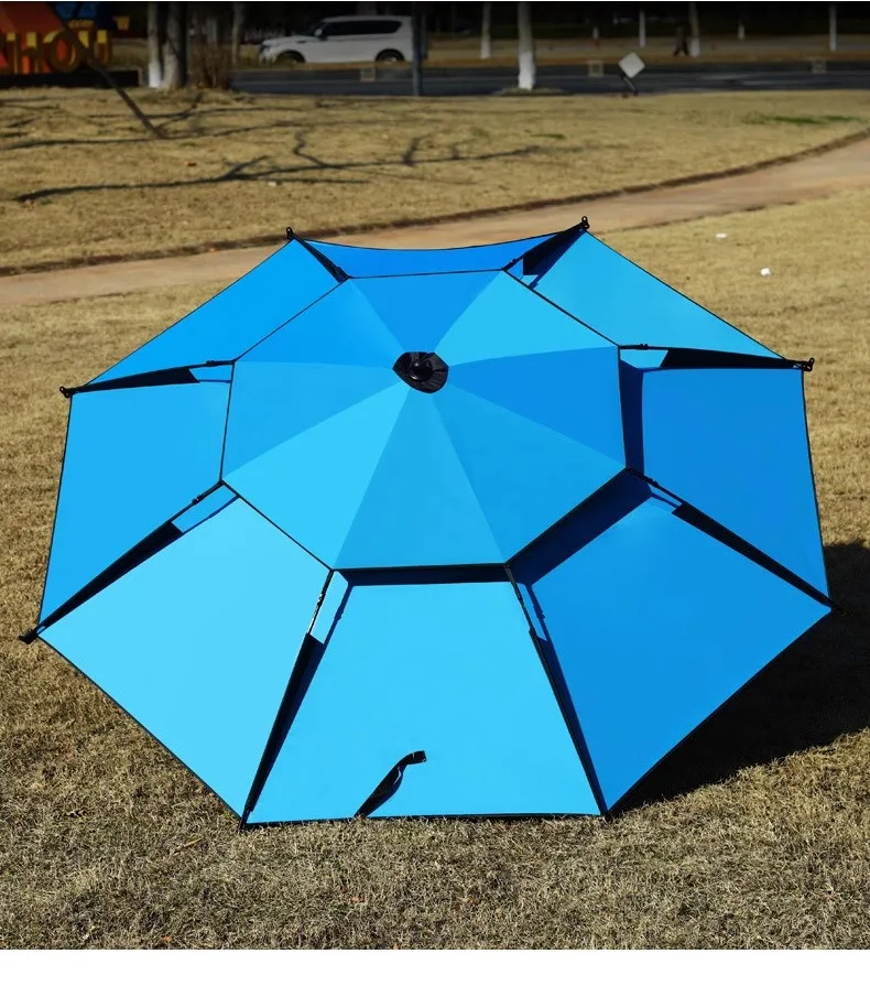 Buckle Flower Reinforced Metal Rod Waterproof Wind-resistant Vinyl Fishing Umbrella