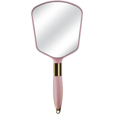 Wholesale creative solid color HD handle cosmetic mirror retro portable beauty handle mirror