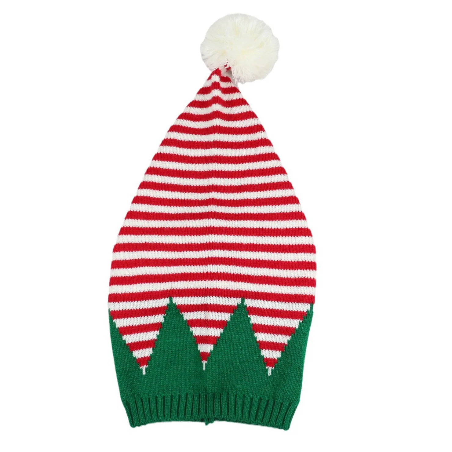 Customizable Striped Christmas Knitted Hat Fashionable Holiday Gift for Travel Business Common Fabric Feature