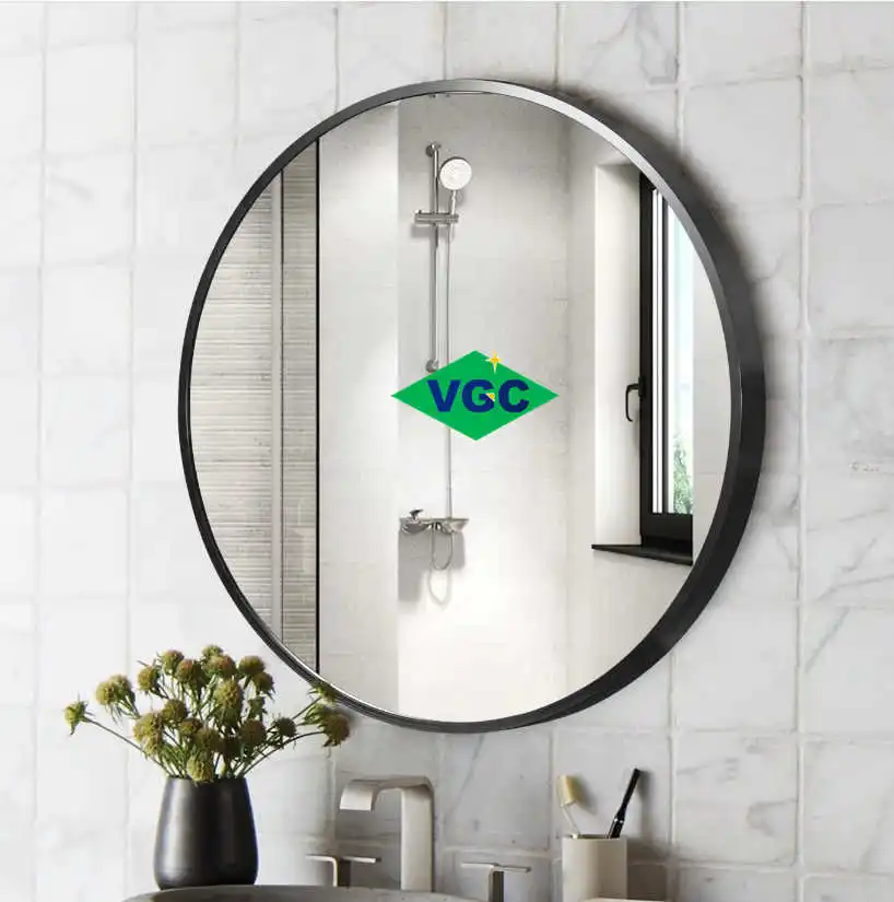 VGC Cheap Price Decorative Round Gold Framed Mirror for Wall  Bathroom Wall Golden Decorative Mirror