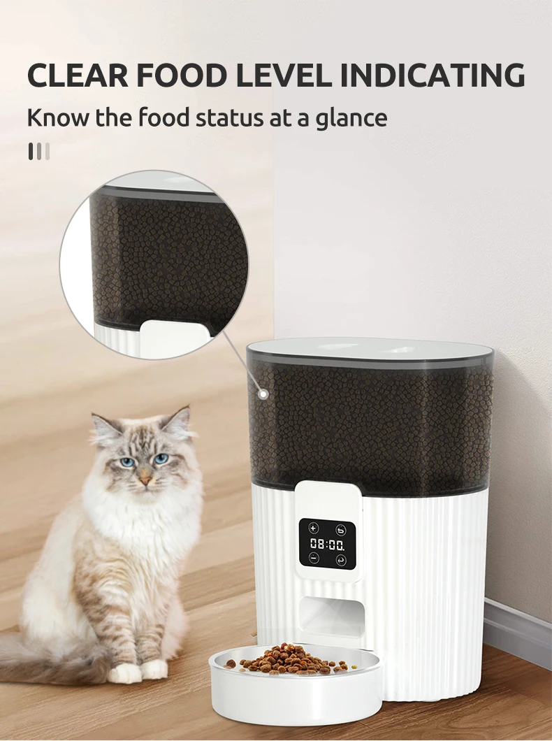 Hot Sale Automatic Cat Dog Pet Food Feeder Button Timed 3L Capacity Quantitative Food Output Smart Pet Feeder