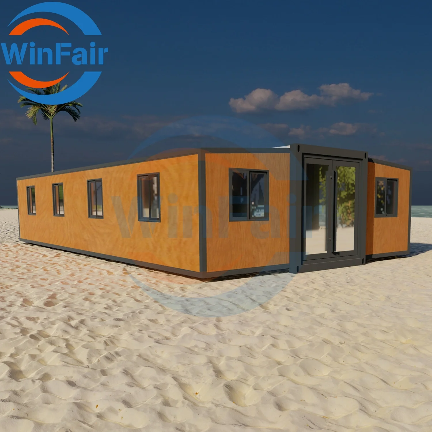 WinFair Container Homes 40Ft Foot Luxury Modern Prefabricated 2 Bedroom Expandable Container Mobile House Ready For Living