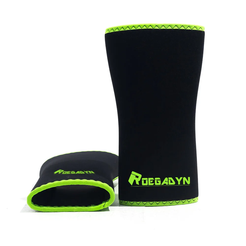 Roegadyn Knee sleeves OEM custom logo size 5-9mm neoprene knee brace sleeve elastic knee sleeve