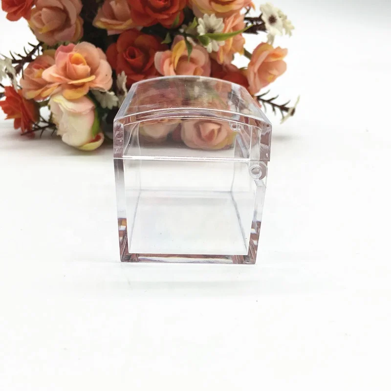 Handmade Wedding favors Bridal shower Gifts Party Decoration Transparent Candy Box Plastic Small Treasure chest jewelry box