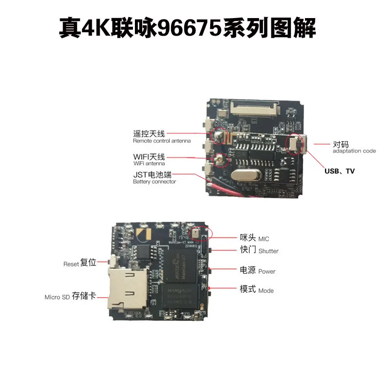 4K Ultra HD 8mp DIY WIFI P2P Camera module Mini DVR Motion Detection Security AP Camera