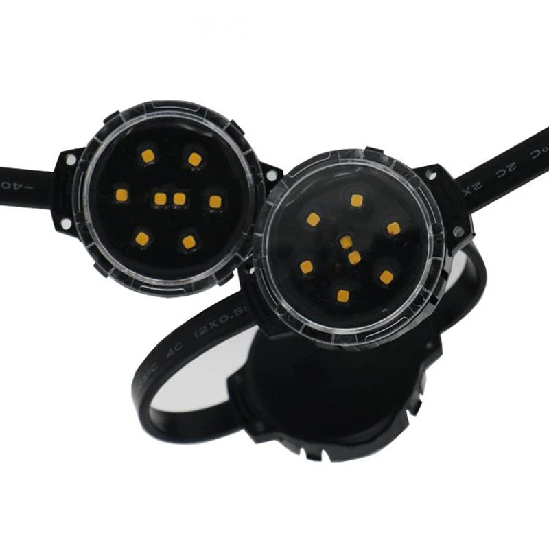 Amusement led pixel 3 points 40mm cabochon leds carnival park equipment rides lights color changing 5050smd rgb 12v pixel led