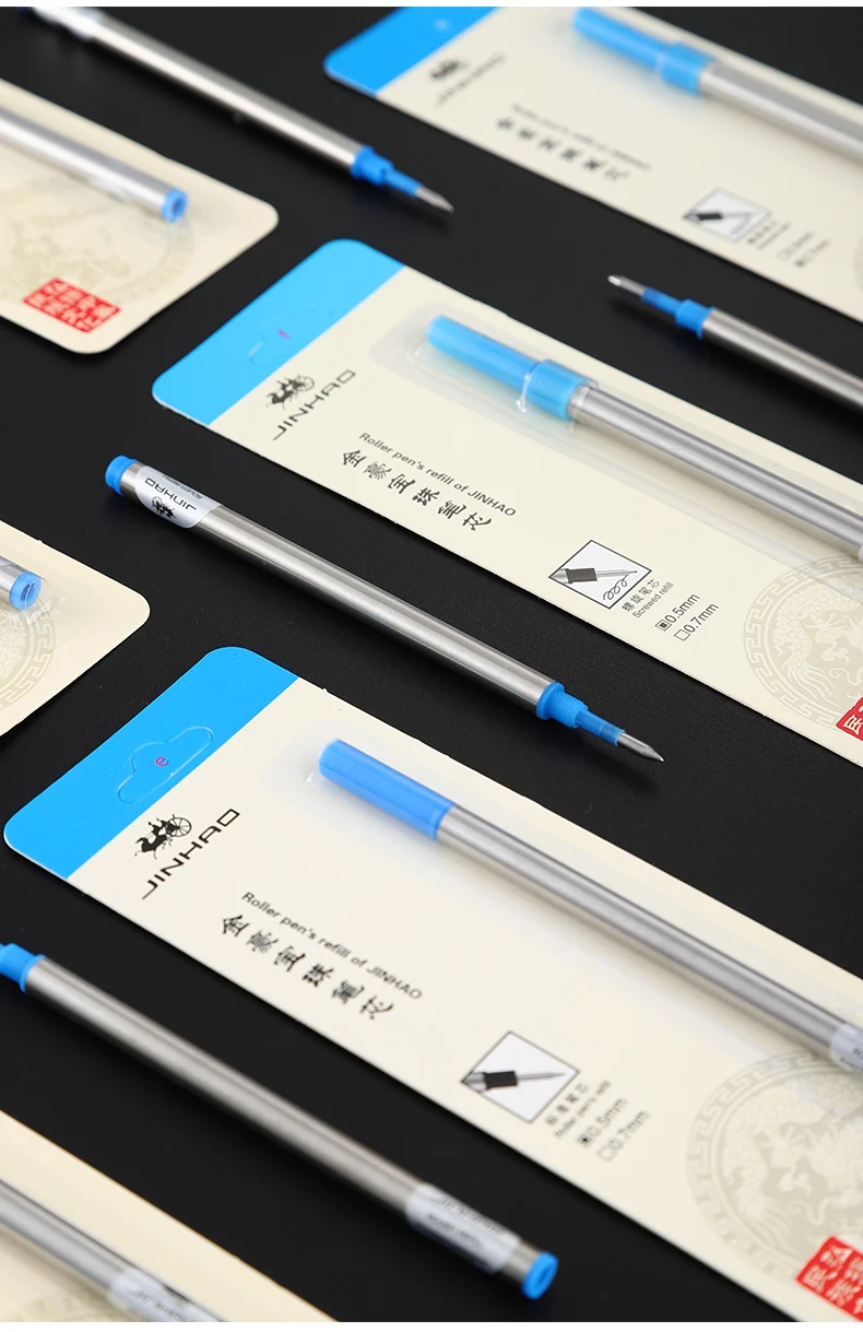 Jinhao Baozhu pen straight insertion rotating refill 0.5/0.7 black blue gel pen ballpoint pen replacement core refill
