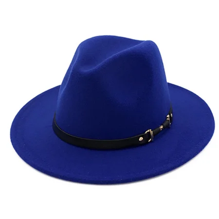 Winter Fashion Wool  Hat For Women Chapeau Black Hats For Men simple Wide Brim Autumn Female Fashion