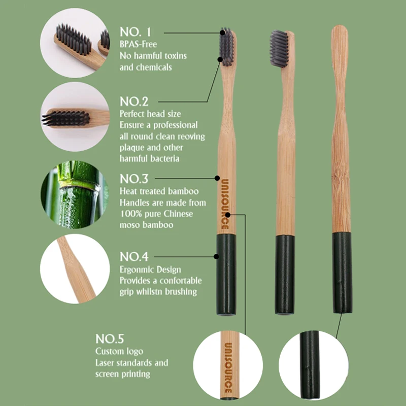 Original Ecological Eco Friendly Fancy Wholesale Custom Logo Wood Bamboo Toothbrush