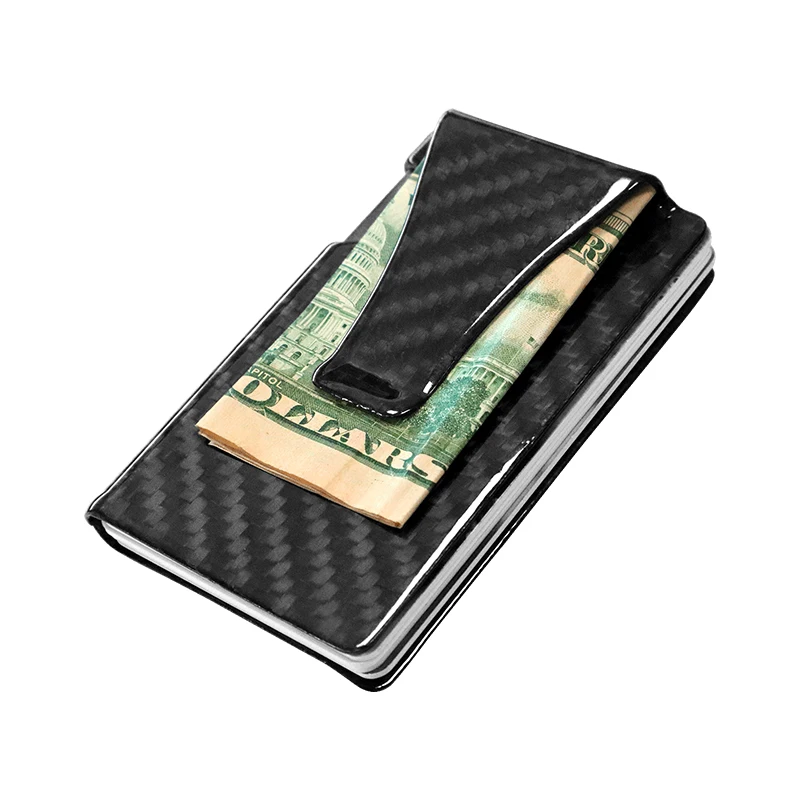 Full Carbon Fiber Wallet Money Clip Without screws ultra thin light card holder wallet