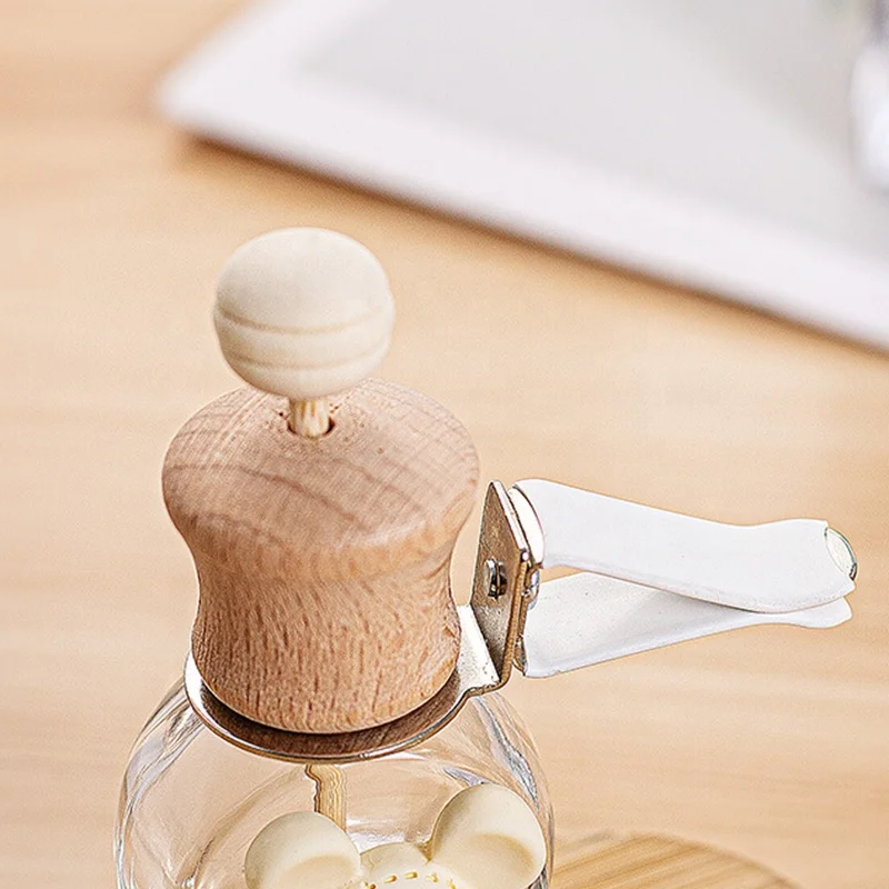 empty 10ml wooden cap clear glass car air freshener perfume bottle fragrance bottle diffuser bottle with wooden cap with clip