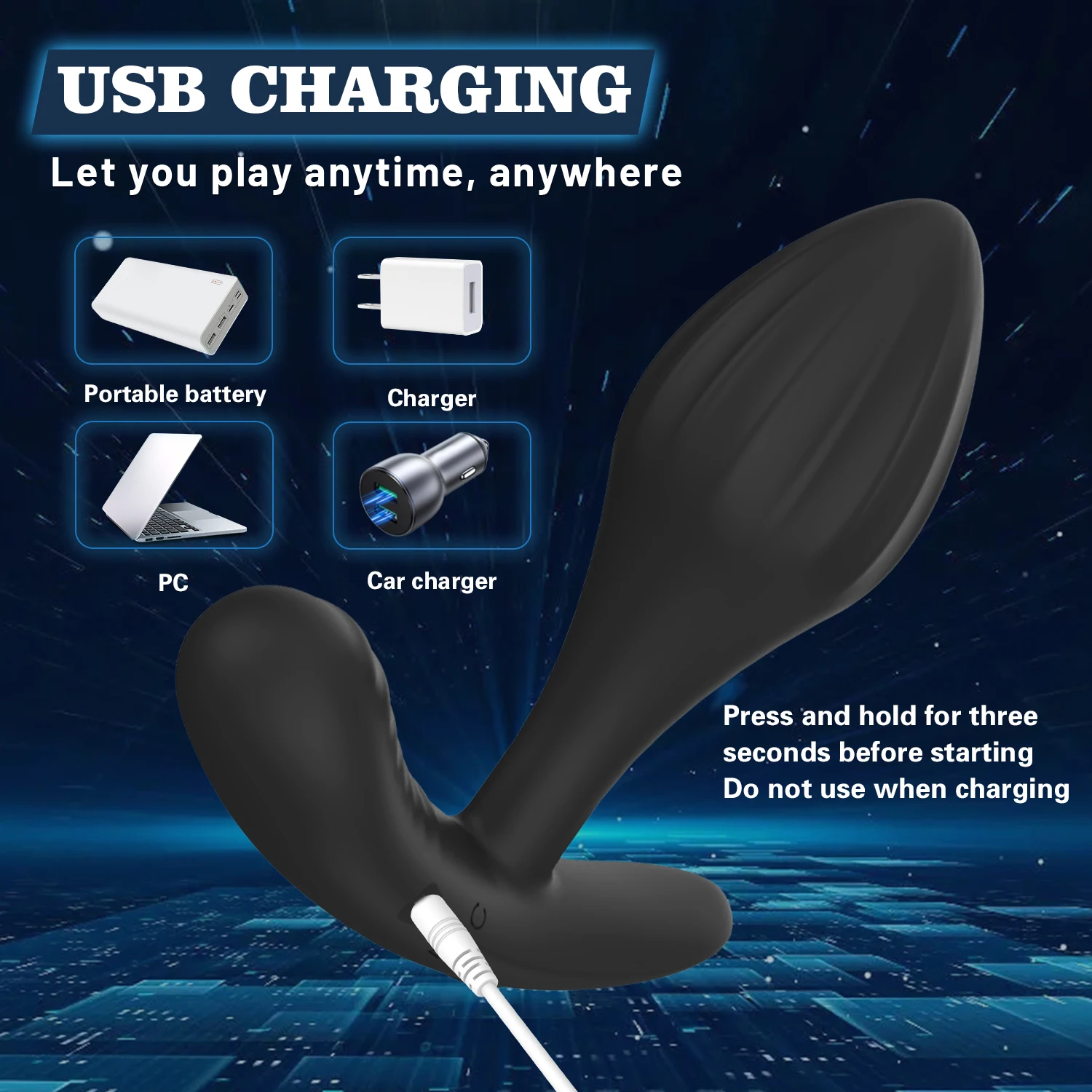 Ylove Soft Silicone 10 Vibration Anal Plug with Wireless Remote Control for Male Female Toys Anal Sex