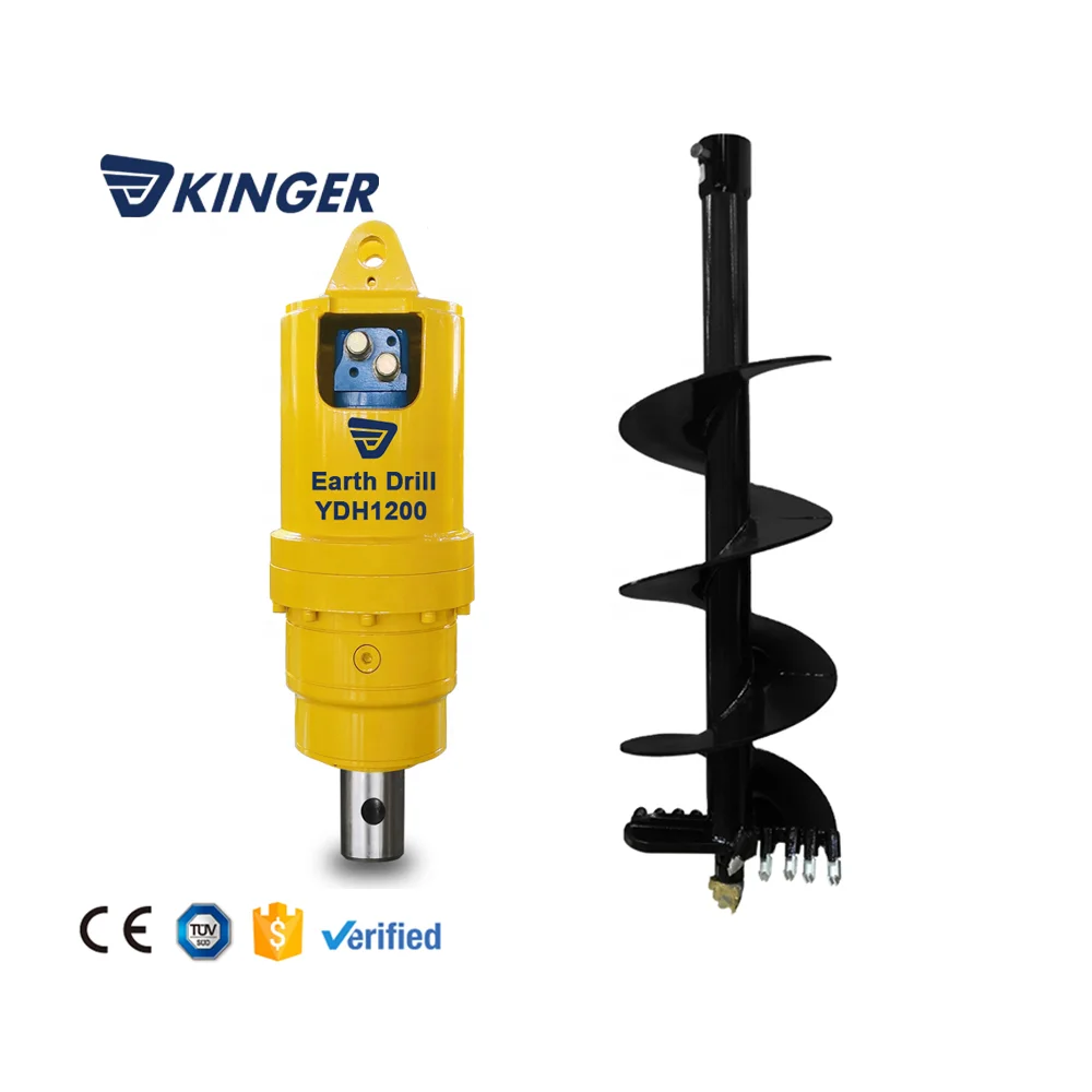 KINGER hydraulic auger drive excavator earth auger drilling machine good quality