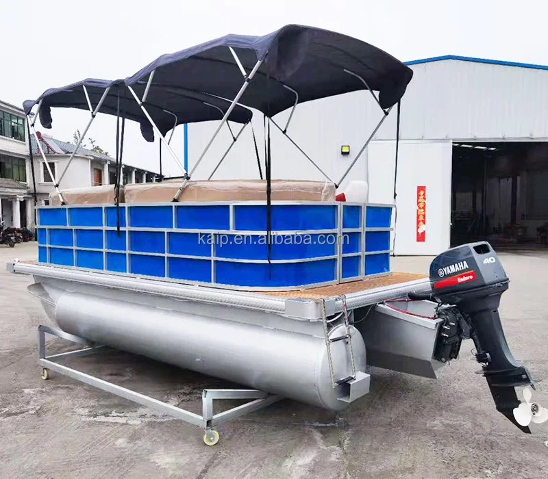China Mini Luxury Aluminum Fishing yacht pontoon boat for sale 2 Person Floating Deck Fishing Mini Pontoon Boats for sale