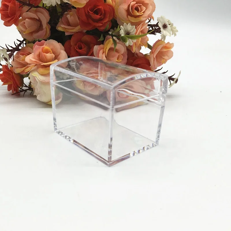 Handmade Wedding favors Bridal shower Gifts Party Decoration Transparent Candy Box Plastic Small Treasure chest jewelry box