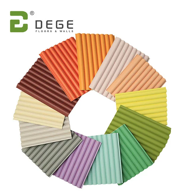 Fireproof waterproof 3d Arc inner circle round unique design solid color white black wpc composite pvc fluted wall panel