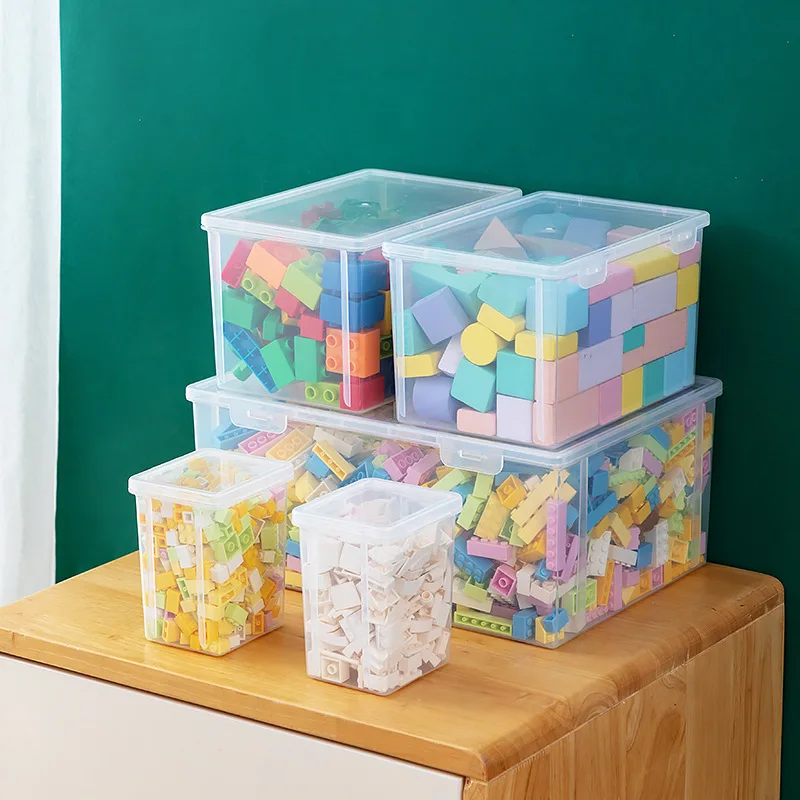 Block Transparent Plastic Storage Box Small 2800ml  Toy Organiser Household Storage Boxes
