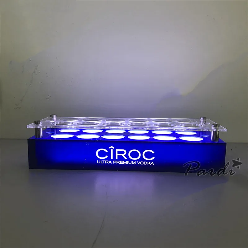 
 Индивидуальная меняющая цвет Светодиодная стойка для дрона, водка Ciroc 12 выстрелов, светодиодная стеклянная стойка для дрона  