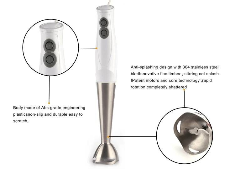 Cixi Jiachi 2 Speed Good Helper White Immersion Blender Electric Hand Blender