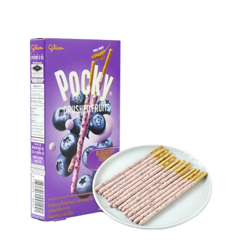 Pocky Fruit Grains Long Finger Biscuits 45g Crispy Sweet Snacks with Blueberry Strawberry Cream Chocolate Fruity Cheese Flavors