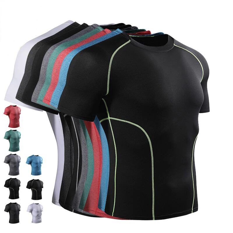 High Quality Custom Design Bjj MMA Compression Shirts For Men Blank Shorts Sleeve Sublimation Print Rash Guard