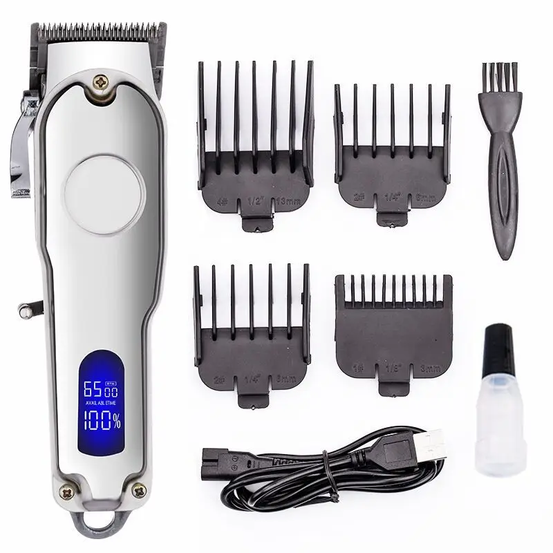 Высокое качество ЖК дисплей питания Электрический беспроводной триммер для волос Профессиональная Парикмахерская Машинка для стрижки волос (1600296597156)