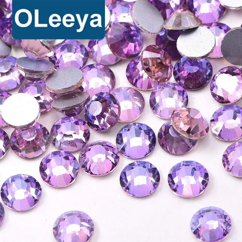 New Air Gold Line Rose Glass Color Strass Air Violet Flatback Non Hot Fix Rhinestone Crystal Bikini Strass for Nail Decoration