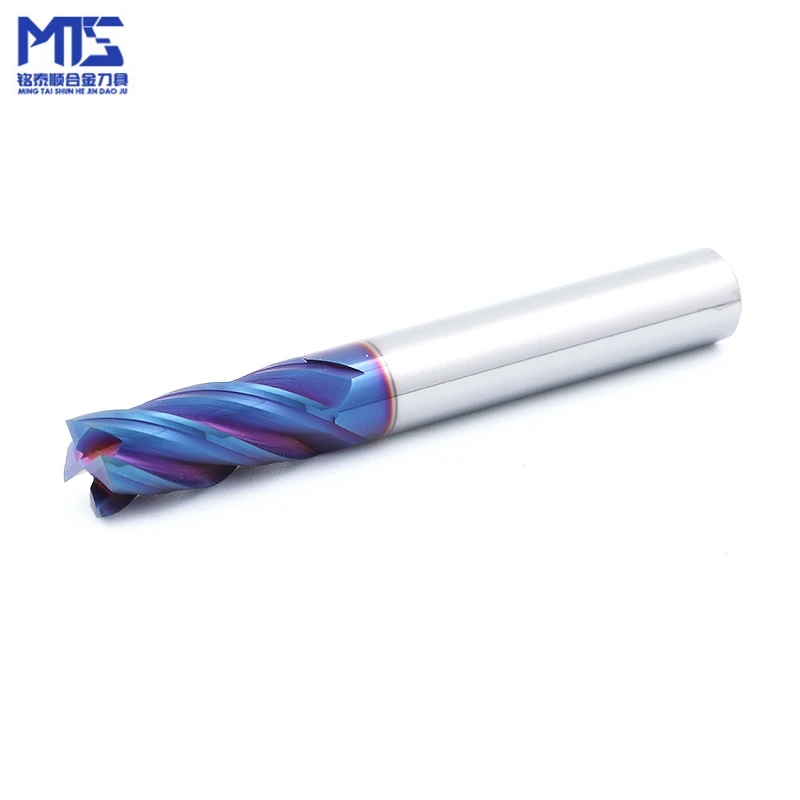custom logo high quality cheap Black/Bronze/Blue/Golden color hrc65 naco coating 2f end mill 4 flute end milling cutter cnc bits