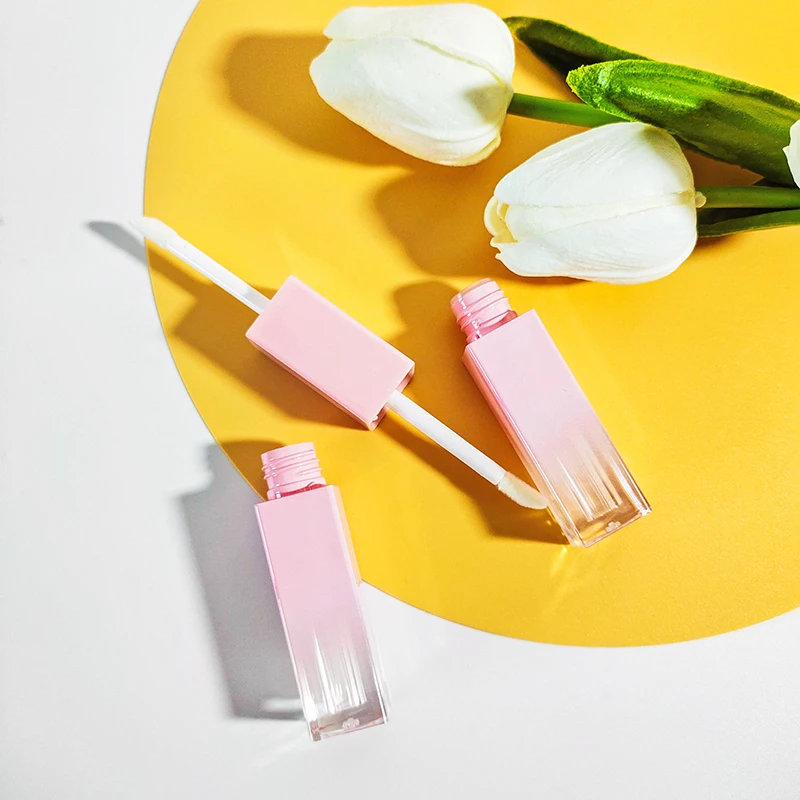 New Rose Gold Custom Double Sided Lip Gloss Container With Applicator Dual Ended Lip Gloss Tube Packaging