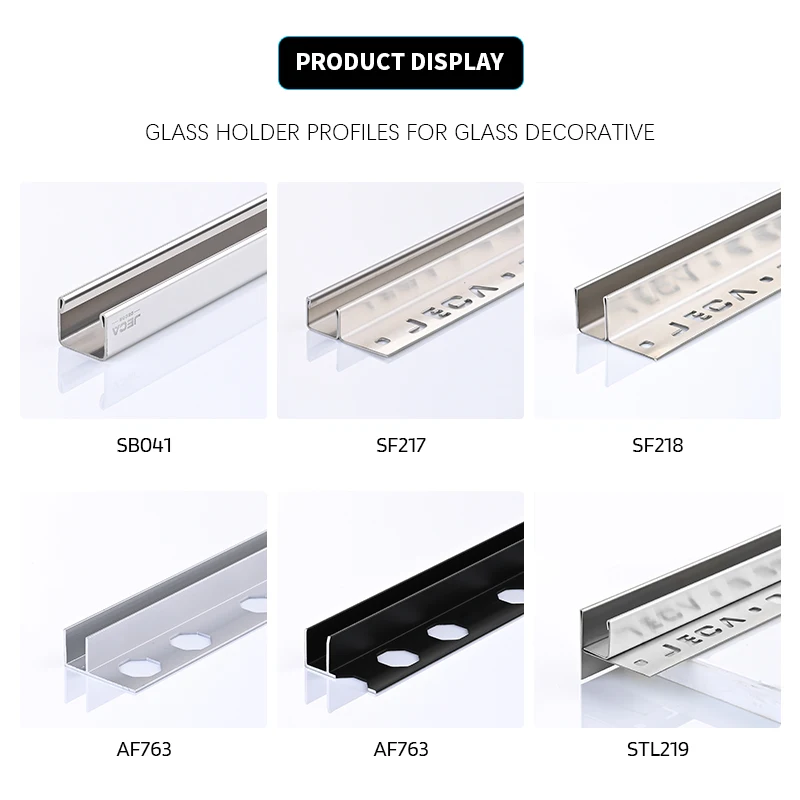 Foshan Manufacturer JECA U Channel Shower Wall Profiles For Decoration 304/316 Aluminium Shower Wall Profiles