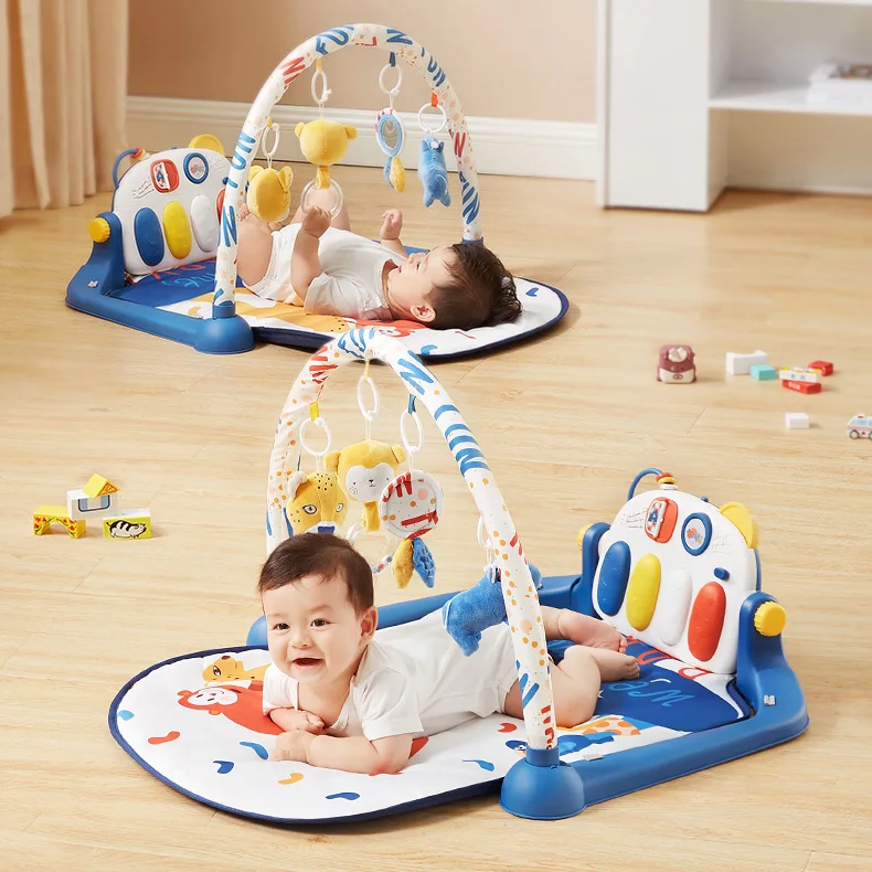 KUB Baby Gyms Play Mats Musical Activity Kick Play Piano Toy Playmats Gym Padded Mat for Newborn Toddler Infants
