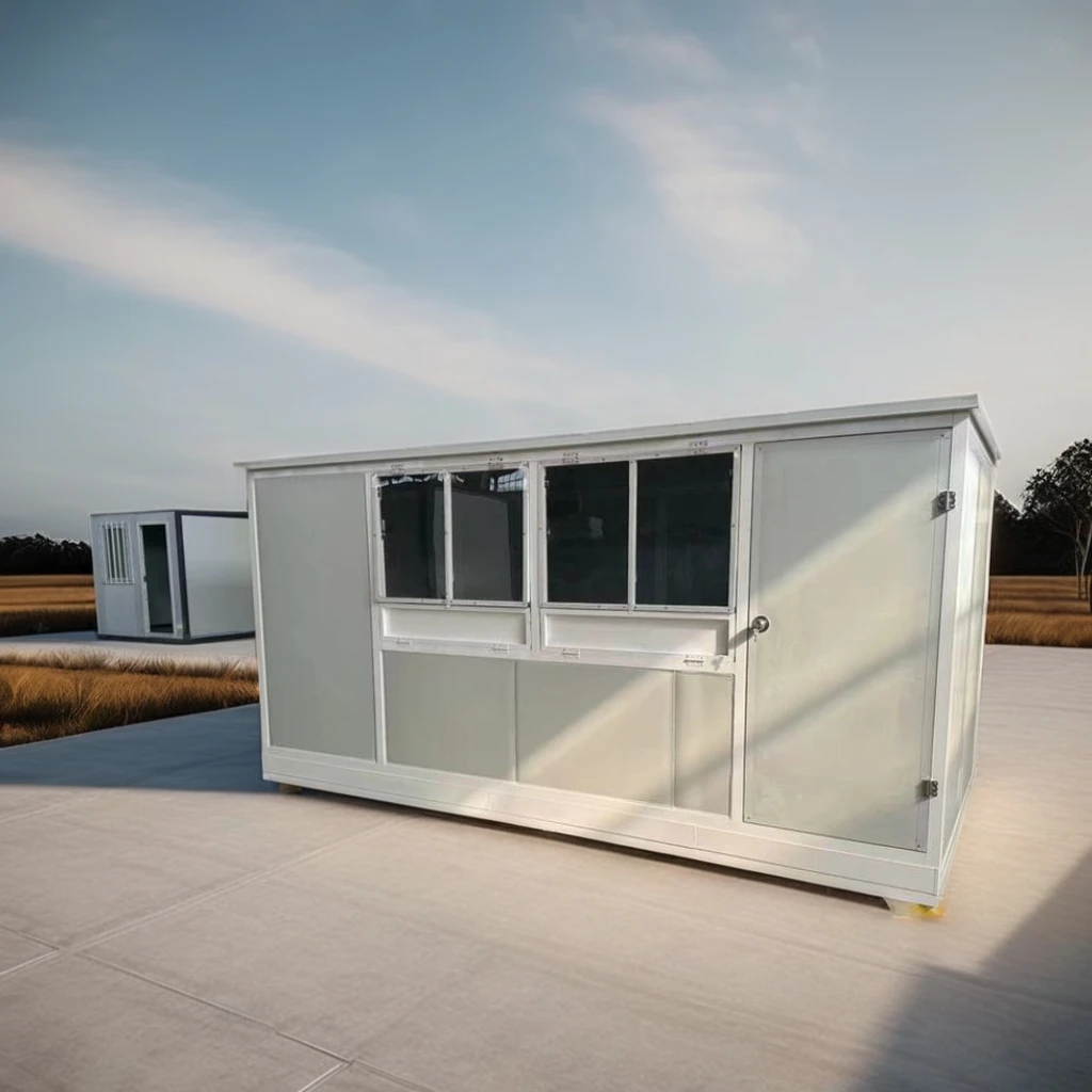 Durably Environmentally Friendly Customizable French-Style Modular Prefab Houses Inexpensive Steel Folding Kiosk Sturdy Sandwich