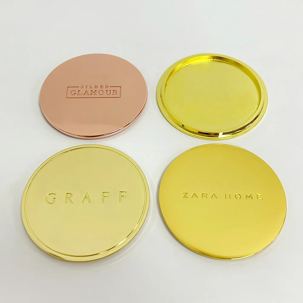 Custom logo Zinc Alloy Candle Lid High Quality Electroplated Metal Scented Candle Decorative Dust Cover