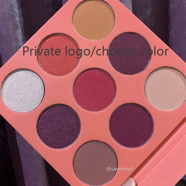 Пользовательские peach/светло-голубой/белый DIY частный ярлык высокого пигмент веганских материалов 9 видов цветов Косметическая кисть для нанесения собственного бренда best тени век