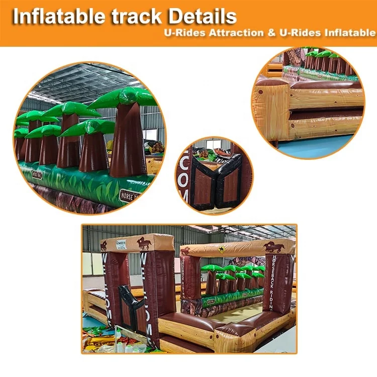 Outdoor Inflatable Horse Race Track Safe Area Air Fence for Adults and Kids Indoor Sports Game Fences for Fun and Exercise