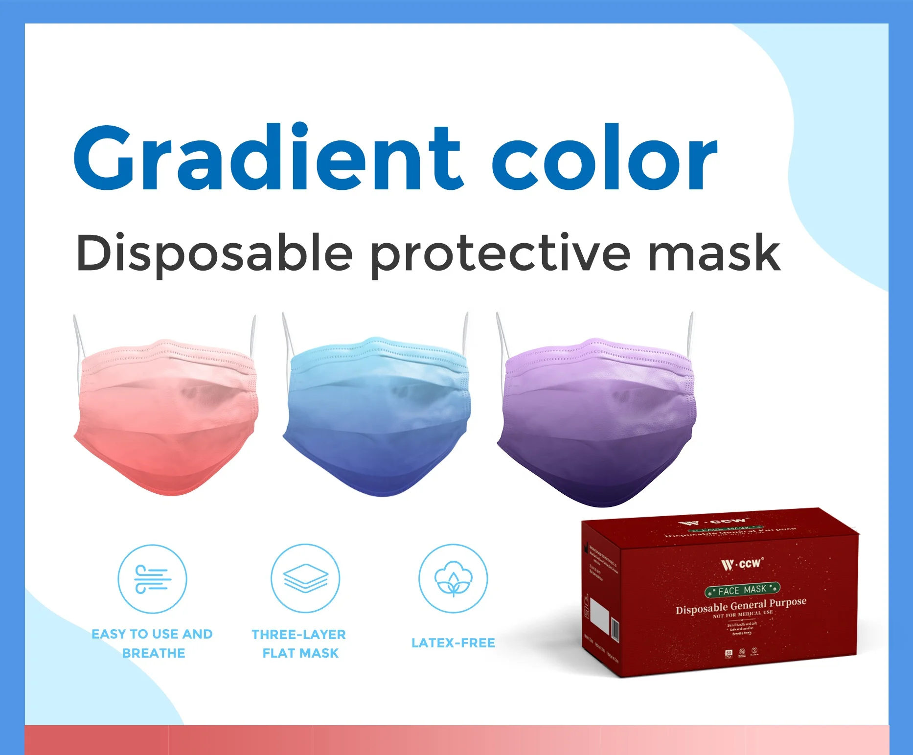 disposable colorful protective 3 layers supplier facemasks facial mask dispos Morandi masque holder 3-ply face maskss