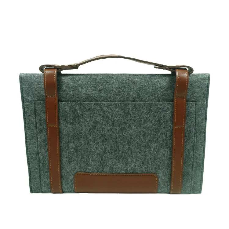 12 13 14 15 17 Inch Notebook Computer Case Bag Pouch Felt Laptop Sleeve Bag with leather Handle